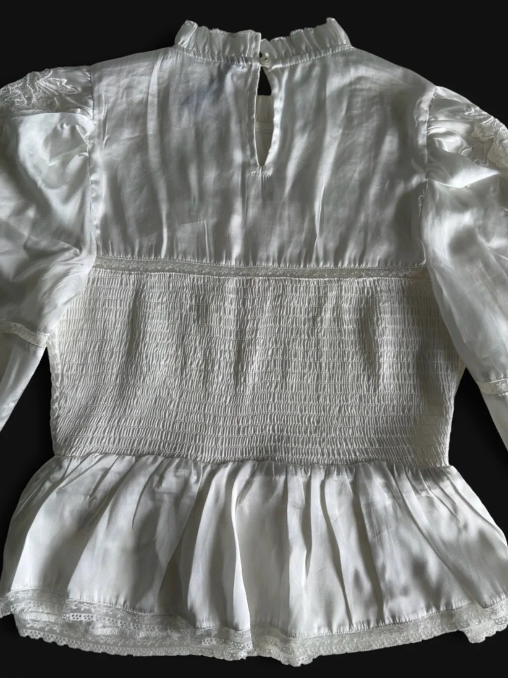 By Anthropologie Long-Sleeve Smocked Blouse